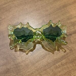 Green Leaf-Shaped Sunglasses